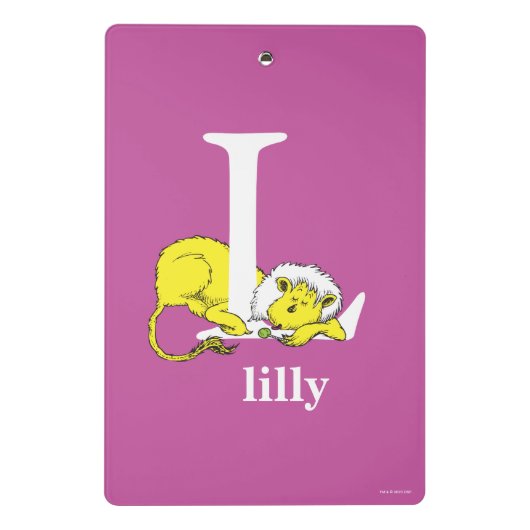Dr. Seuss ABC: Letter L - White | Jouw namen toevo Mini Klembord (Achterkant)
