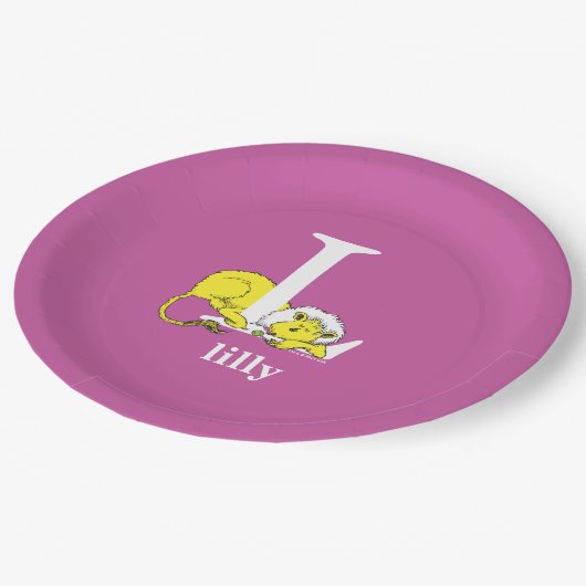 Dr. Seuss ABC: Letter L - White | Jouw namen toevo Papieren Bordje (Gekanteld)