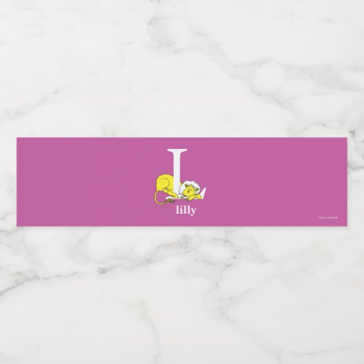 Dr. Seuss ABC: Letter L - White | Jouw namen toevo Waterfles Etiket (Enkel label)