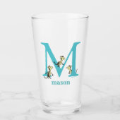 Dr. Seuss ABC: Letter M - Blauwgroen | Jouw namen  Glas (Voorkant)