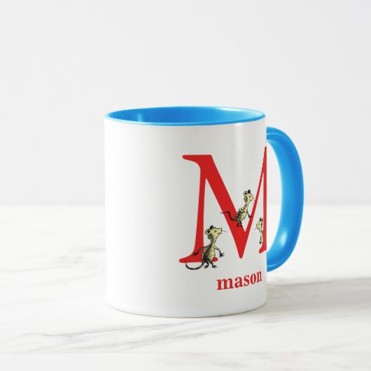 Dr. Seuss ABC: Letter M - Red | Jouw namen toevoeg Mok (Voorkant rechts)