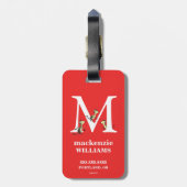 Dr. Seuss ABC: Letter M - White | Jouw namen toevo Bagagelabel (Achterkant verticaal)