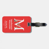 Dr. Seuss ABC: Letter M - White | Jouw namen toevo Bagagelabel (Achterkant horizontaal)