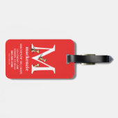 Dr. Seuss ABC: Letter M - White | Jouw namen toevo Bagagelabel (Achterkant horizontaal)