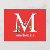 Dr. Seuss ABC: Letter M - White | Jouw namen toevo Briefkaart (Voorkant)