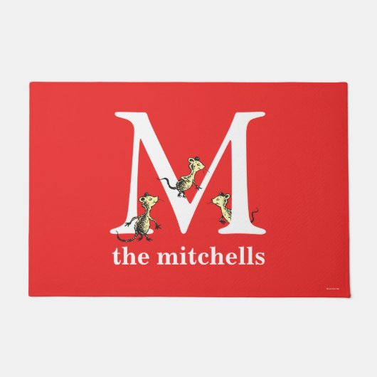 Dr. Seuss ABC: Letter M - White | Jouw namen toevo Deurmat (Voorkant)