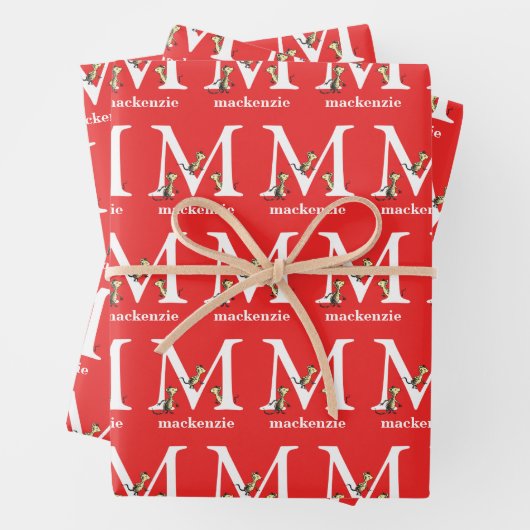 Dr. Seuss ABC: Letter M - White | Jouw namen toevo Inpakpapier Vel (In situ)