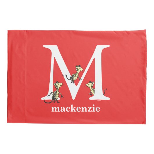 Dr. Seuss ABC: Letter M - White | Jouw namen toevo Kussensloop (Achterkant)