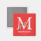 Dr. Seuss ABC: Letter M - White | Jouw namen toevo Magneet (Voorkant / Achterkant)