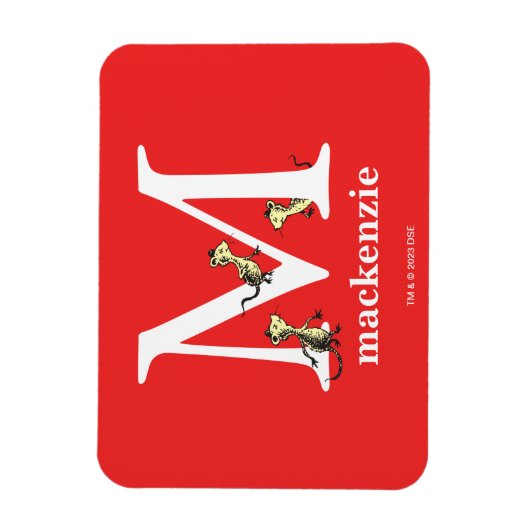Dr. Seuss ABC: Letter M - White | Jouw namen toevo Magneet (Verticaal)