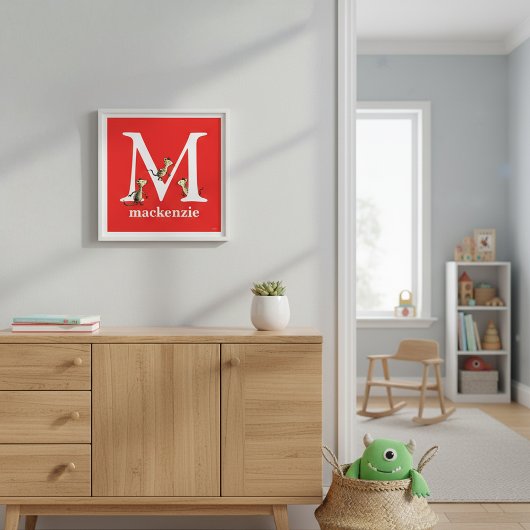 Dr. Seuss ABC: Letter M - White | Jouw namen toevo Poster