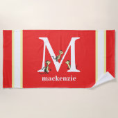 Dr. Seuss ABC: Letter M - White | Jouw namen toevo Strandlaken (Voorkant)