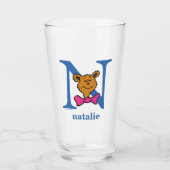 Dr. Seuss ABC: Letter N - Blue | Jouw namen toevoe Glas (Voorkant)