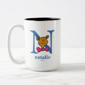 Dr. Seuss ABC: Letter N - Blue | Jouw namen toevoe Tweekleurige Koffiemok (Links)