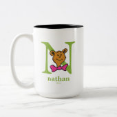 Dr. Seuss ABC: Letter N - Green | Jouw namen toevo Tweekleurige Koffiemok (Links)