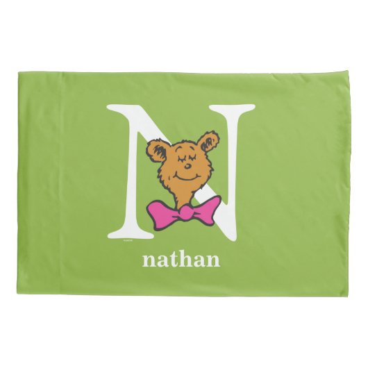 Dr. Seuss ABC: Letter N - White | Jouw namen toevo Kussensloop (Achterkant)