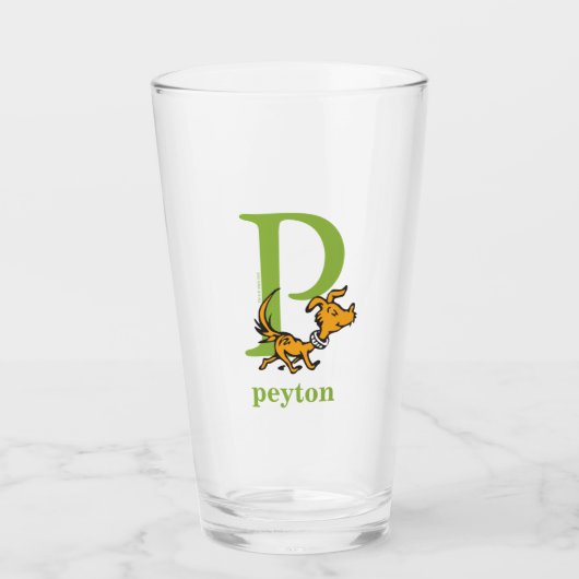 Dr. Seuss ABC: Letter P - Green | Jouw namen toevo Glas (Voorkant)