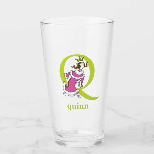 Dr. Seuss ABC: Letter Q - Green | Jouw namen toevo Glas (Voorkant)