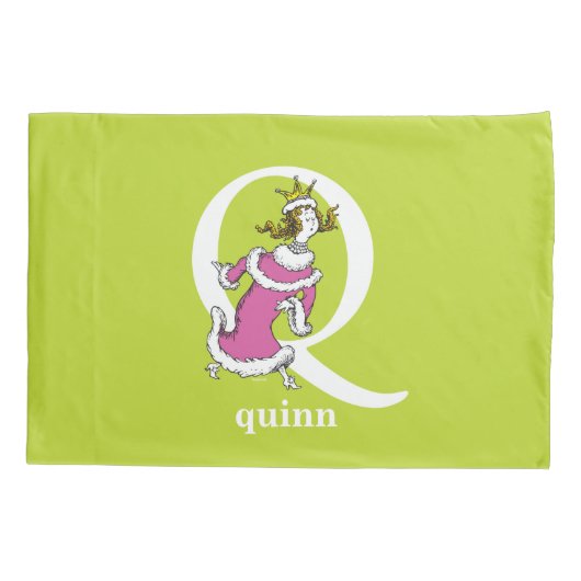Dr. Seuss ABC: Letter Q - White | Jouw namen toevo Kussensloop (Achterkant)