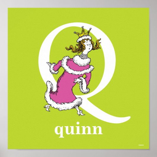 Dr. Seuss ABC: Letter Q - White | Jouw namen toevo Poster (Voorkant)