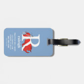 Dr. Seuss ABC: Letter R - White | Jouw namen toevo Bagagelabel (Achterkant horizontaal)