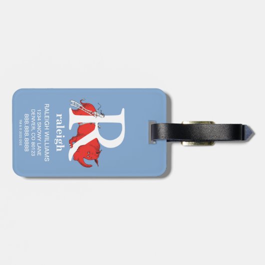 Dr. Seuss ABC: Letter R - White | Jouw namen toevo Bagagelabel (Achterkant horizontaal)