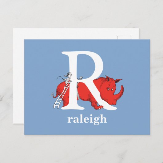 Dr. Seuss ABC: Letter R - White | Jouw namen toevo Briefkaart (Voorkant / Achterkant)