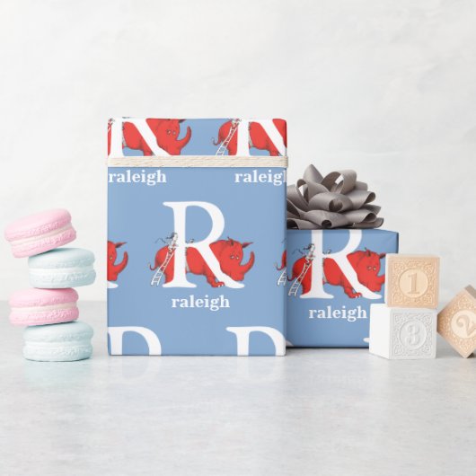 Dr. Seuss ABC: Letter R - White | Jouw namen toevo Cadeaupapier (Baby Shower)