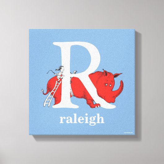Dr. Seuss ABC: Letter R - White | Jouw namen toevo Canvas Afdruk (Voorkant)