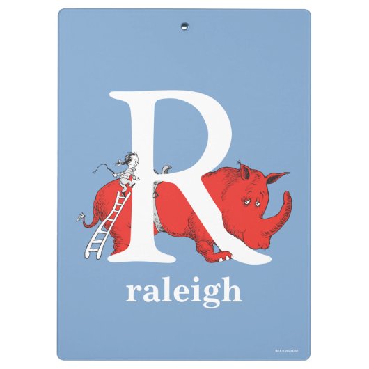 Dr. Seuss ABC: Letter R - White | Jouw namen toevo Klembord (Achterkant)