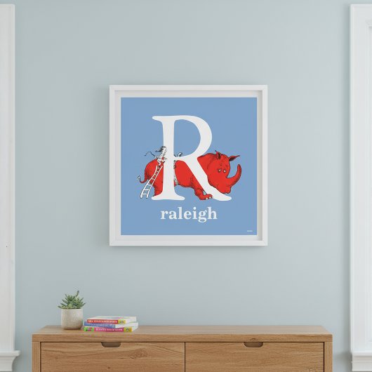 Dr. Seuss ABC: Letter R - White | Jouw namen toevo Poster