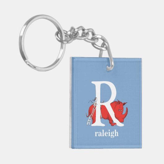Dr. Seuss ABC: Letter R - White | Jouw namen toevo Sleutelhanger (Voorkant Links)