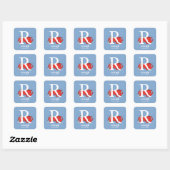 Dr. Seuss ABC: Letter R - White | Jouw namen toevo Vierkante Sticker (Vel)