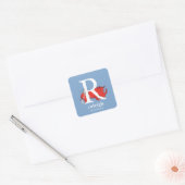 Dr. Seuss ABC: Letter R - White | Jouw namen toevo Vierkante Sticker (Envelop)