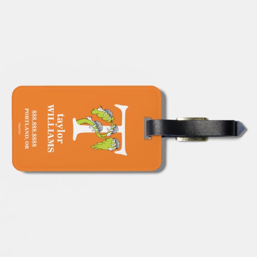 Dr. Seuss ABC: Letter T - White | Jouw namen toevo Bagagelabel (Achterkant horizontaal)