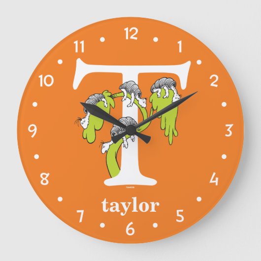 Dr. Seuss ABC: Letter T - White | Jouw namen toevo Grote Klok (Voorkant)