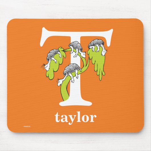 Dr. Seuss ABC: Letter T - White | Jouw namen toevo Muismat (Voorkant)