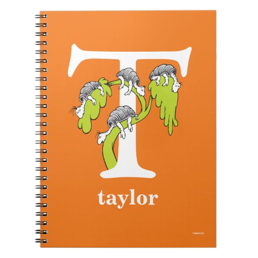 Dr. Seuss ABC: Letter T - White | Jouw namen toevo Notitieboek (Voorkant)