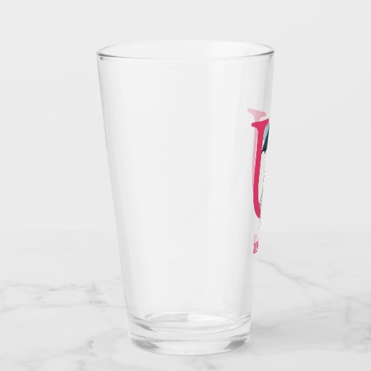 Dr. Seuss ABC: Letter U - Roze | Jouw namen toevoe Glas (Rechts)