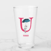 Dr. Seuss ABC: Letter U - Roze | Jouw namen toevoe Glas (Voorkant)