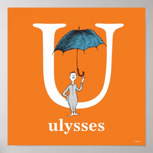 Dr. Seuss ABC: Letter U - White | Jouw namen toevo Poster (Voorkant)