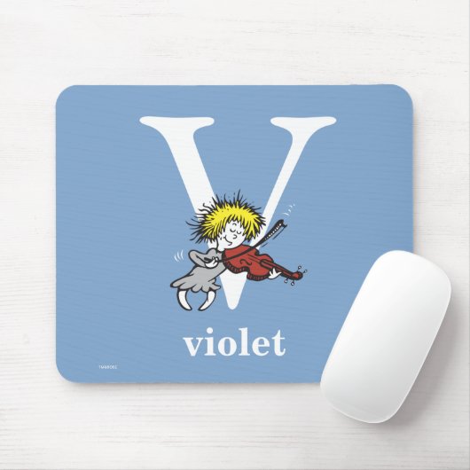 Dr. Seuss ABC: Letter V - White | Jouw namen toevo Muismat (Met muis)