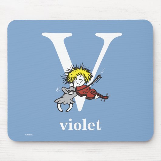 Dr. Seuss ABC: Letter V - White | Jouw namen toevo Muismat (Voorkant)