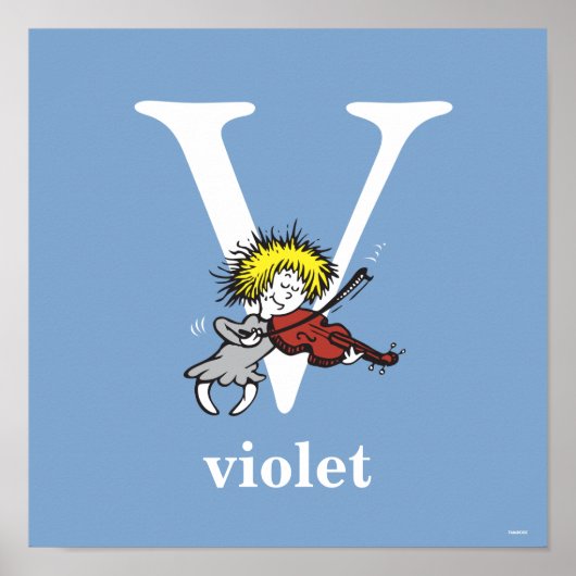 Dr. Seuss ABC: Letter V - White | Jouw namen toevo Poster (Voorkant)