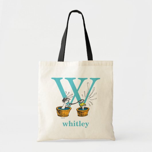 Dr. Seuss ABC: Letter W - Blue | Jouw namen toevoe Tote Bag (Voorkant)