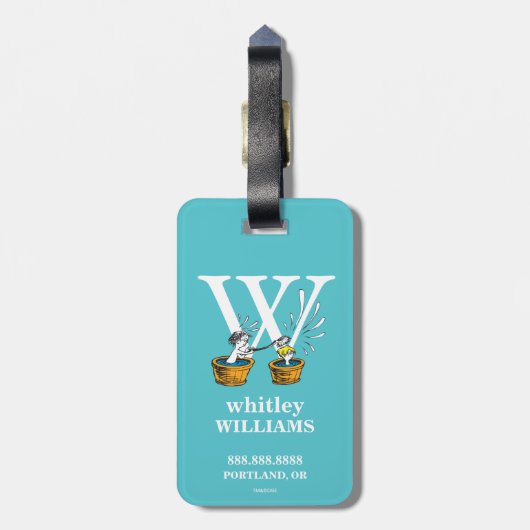 Dr. Seuss ABC: Letter W - White | Jouw namen toevo Bagagelabel (Achterkant verticaal)