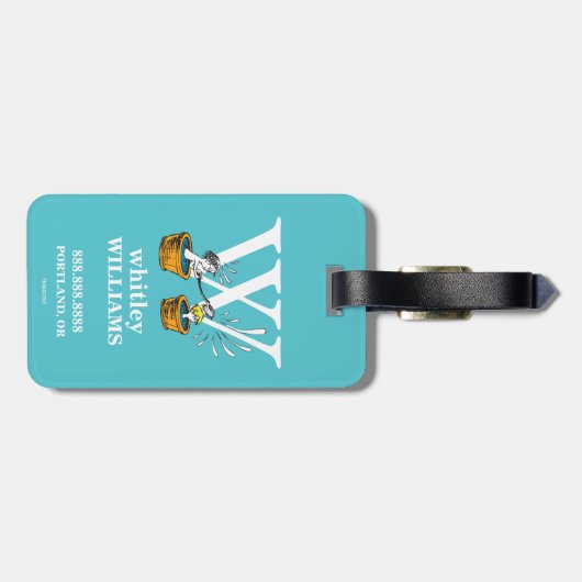 Dr. Seuss ABC: Letter W - White | Jouw namen toevo Bagagelabel (Achterkant horizontaal)