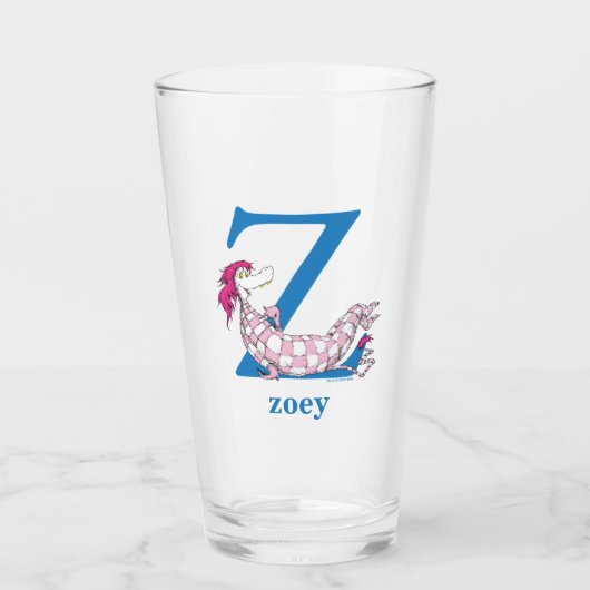 Dr. Seuss ABC: Letter Z - Blue | Jouw namen toevoe Glas (Voorkant)