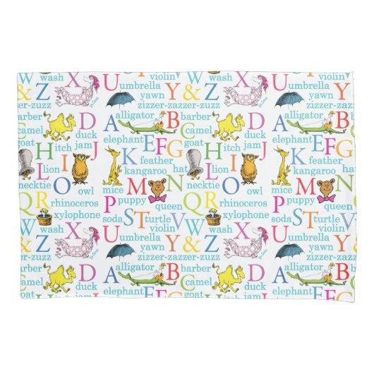 Dr. Seuss ABC Pattern met Woorden Kussensloop (Voorkant)