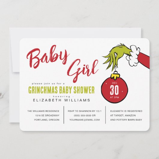 Dr. Seuss | Baby Meisje Grinch Baby shower (Voorkant)